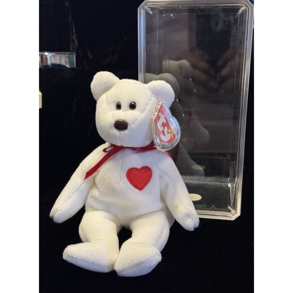 Ty Beanie Baby Valentino Bear 1993 1994 Tag Errors White Red Heart MWMT PVC